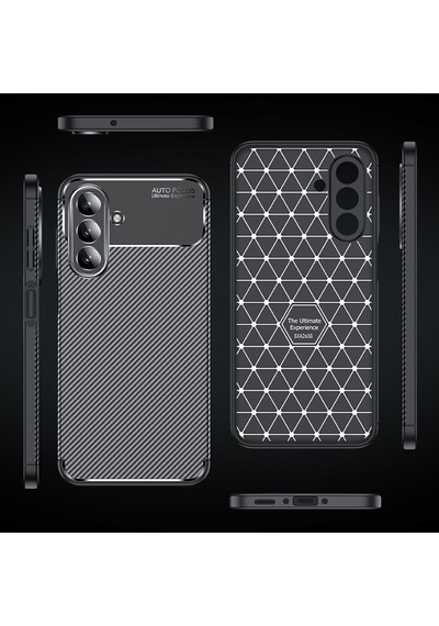 Samsung Uyumlu GalaxyA26 Kılıf Karbon Görünümlü Silikon Kamera Korumalı Üstün Koruma Celikaksesuar Siyah