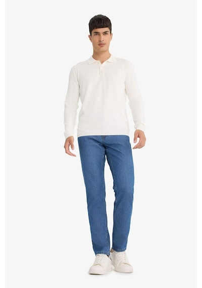 Defacto %100 Pamuk Tapered Fit Geniş Paça Jean Pantolon F8016ax25aunm34 Mavi