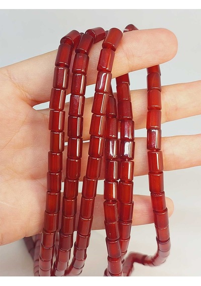 Akik Taşı Şekilli 5.5x7.5mm Yarım Dizi 49412 18cm Uzunluğundadır Çok Renkli