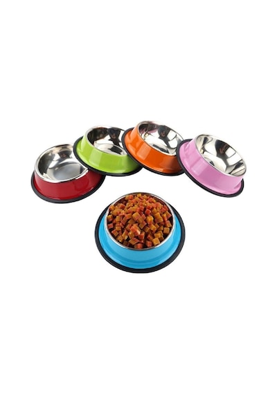 Haoer Kedi Köpek Paslanmaz Renkli Çelik Mama Kabı 16 CM