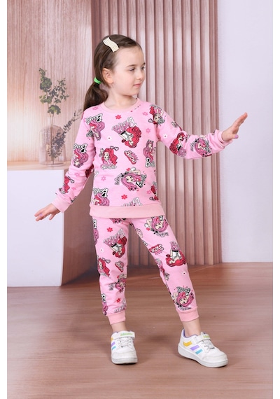 Kız Çocuk Pembe Mevsimlik İkili Takım Pembe