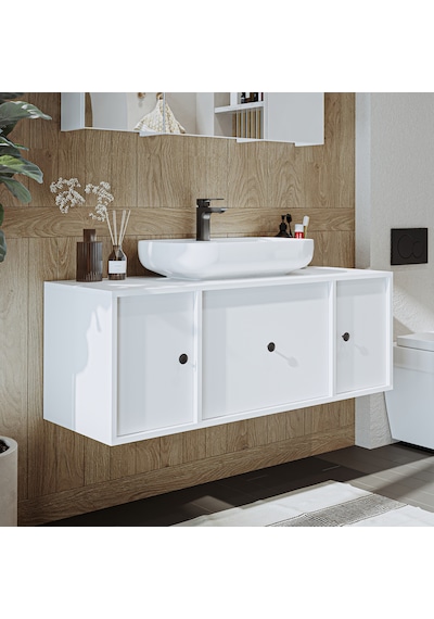 Gusto Ayaksız Oval Lavabolu Mdf 120 Cm Çekmeceli Banyo Dolabı Byz Mat Beyaz Gusto Ayaksız Oval Lavabolu Mdf 120 Cm Çekmeceli Banyo Dolabı Byz Mat Beyaz