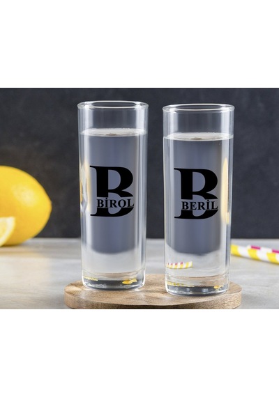 Kişiye Özel Renkli Baskılı İsimli İkili Vodka Bardağı-31