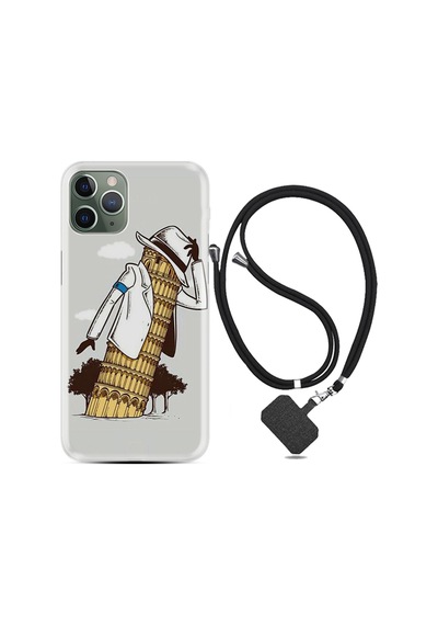Apple Uyumlu iPhone 12 Pro Kılıf Boyun Askılı Black in the Woman 1367