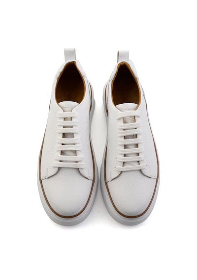 Beyaz Hakiki Deri Erkek Sneaker E01811300540 Beyaz