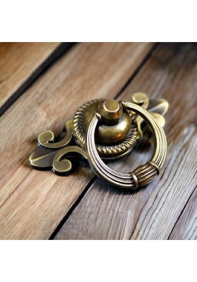 Eskitme Halka Kulp Bronz Yaprak Sarkaç Kulp