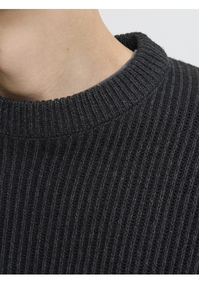 Jack & Jones Erkek Regular Fit Bisiklet Yaka Triko Kazak - Dover - 12278816 Siyah