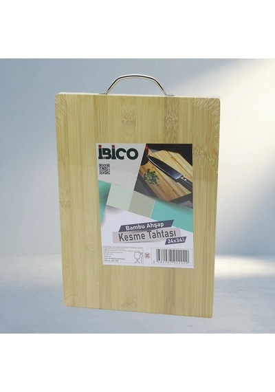 Lüks Ahşap Bambu Kesim Panosu 24x34 Cm Metal Kulplu 12v
