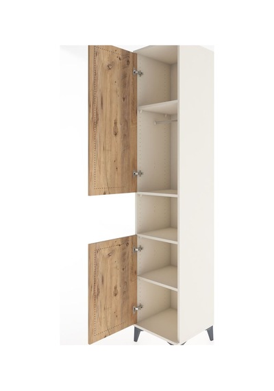Hyperion Dolap 4 Raflı 2 Kapaklı Tek Askılı 44x44x221 Aytaşı-çam Aytaşı