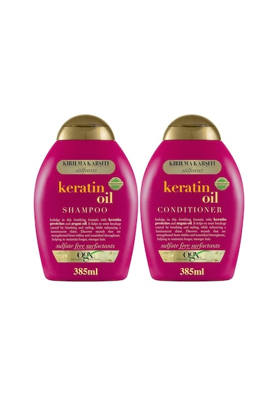 Keratin Oil Kırılma Karşıtı Sülfatsız 385 Ml Şampuan + 385 Ml Saç Kremi 2'li Set