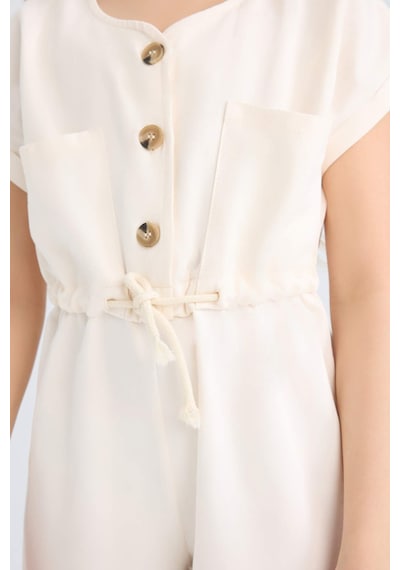 DeFacto Kız Çocuk Gabardin Kısa Kollu Tulum D9308A825SMER233