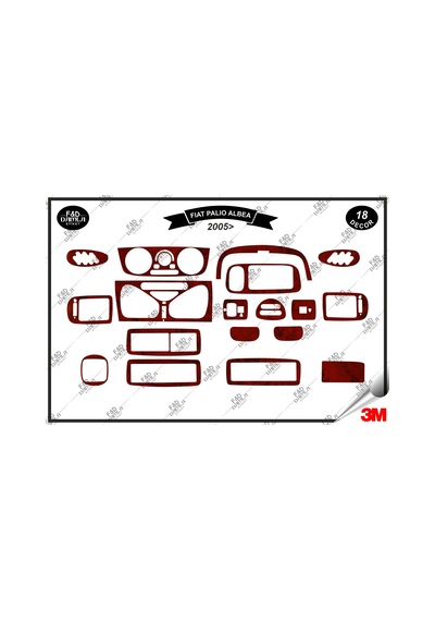 Fiat Palio Albea Torpido Konsol Trim Göğüs Maun Kaplama Set 18 Parça Maun