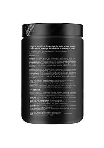 Kingsize Nutrition Beast Mode 525 Gr - Kola