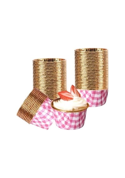 Cupcake/muffin /suffle Kek Kapsülü Pembe Desenli 50 Li Yeşil