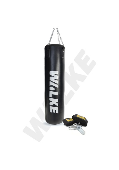 Walke 120x32 Cm Geniş Kum Torbası Boks Bandajı Dolu Tavan Apartı Hediyeli Üründür Siyah