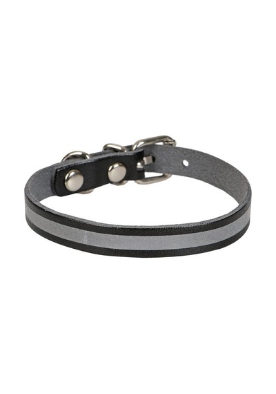 Cattie Reflektörlü Deri Kedi Boyun Tasması M 1x21-25CM Siyah