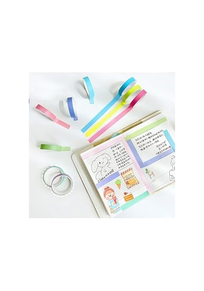 Tea Temalı 6 Renkli Washi Bant Sticky