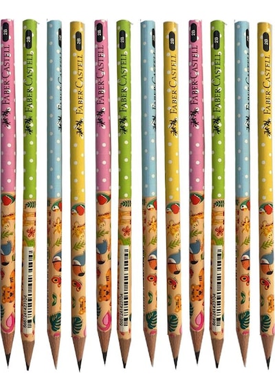 Sevimli Dostlar Yuvarlak Kurşun Kalem 12 Adet 1 Paket Faber Kurşun Kalem 2b Siyah Kurşun Kalem Sevimli Dostlar Desenli 2b Kalem