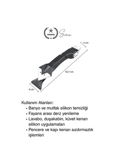 3'ü 1 Arada Fayans Derz Dolgu Silikon Kazıyıcı Sıyırıcı Uygulayıcı Aparat Mutfak Banyo Kapı Pencere