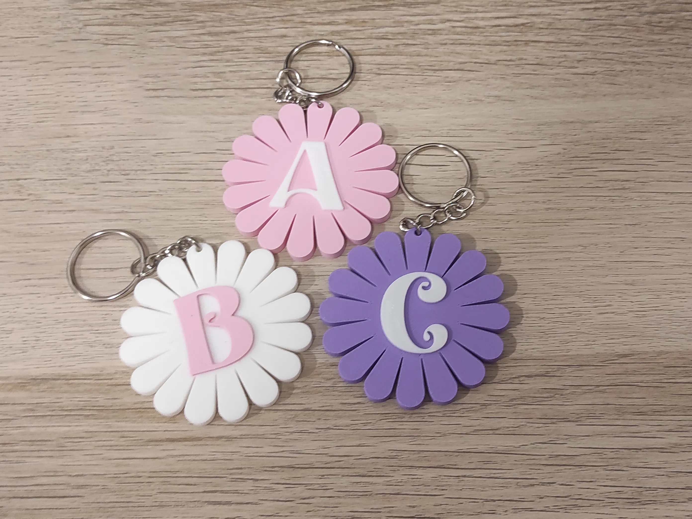 Kişiye Özel 20 CM Harf İsimlik ve Harf Anahtarlık Seti 3D Baskı Dekoratif İsimlik Çocuk & Bebek Odası Pudra - Pembe