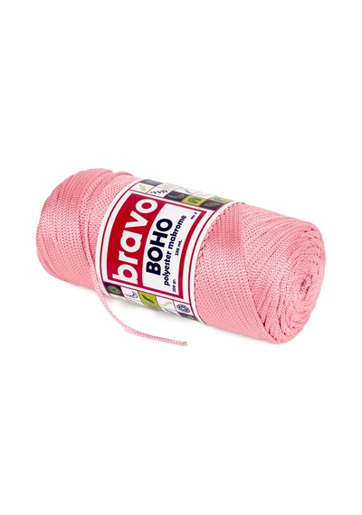Boho Polyester Makrome İplik 2 Mm 200 Gr 230 Metre No: 4 Renk Kodu: 72 Pudra Pembe