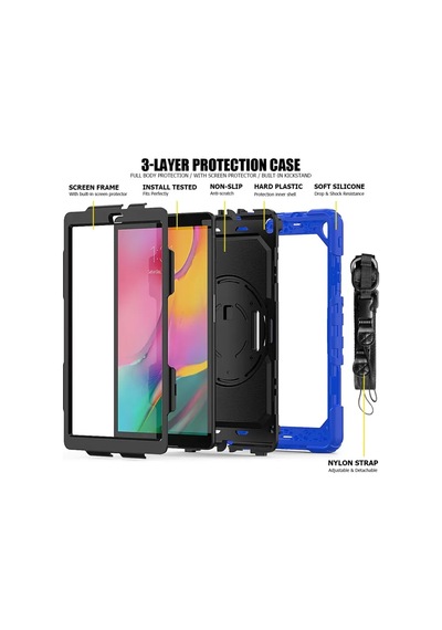 Newface Samsung Galaxy T510 Tab A 10.1 Kılıf Pars Tablet Kapak - Mavi