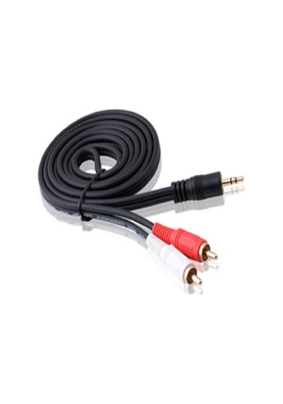 2 Rca Kablo Aux Altın Uçlu Kablosu Gold Stereo Ses 3.5mm