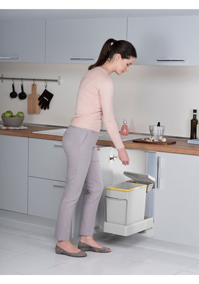 Raylı Plastik Tek Kova 16 Lt Çöp Kovası 21600 Antrasit - Gri