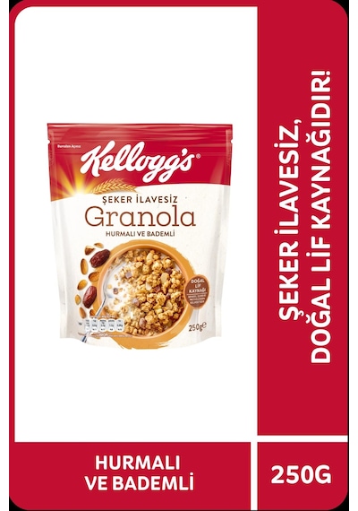 Kellogg's Şeker İlavesiz Hurmalı ve Bademli Granola 250 G