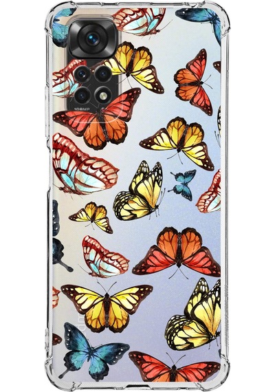 Prinrify Xiaomi Redmi Note 11 Pro Uyumlu Water Color 2 Baskılı Şeffaf Köşe Korumalı Antişok Kılıf