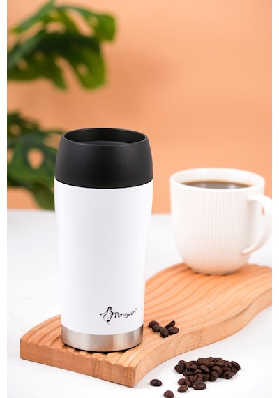 Penguen-3024 Beyaz Mug Termos 300ml Beyaz
