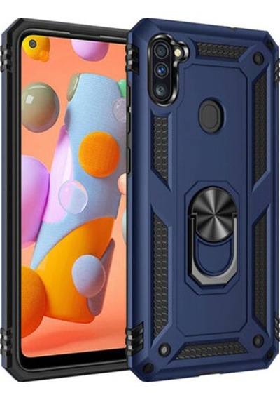 Samsung Uyumlu Galaxy A11 / M11 Kilif Panzer Ring Tam Koruma Arka Kapak 438265499