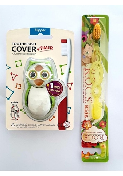 Rocs Kids 3 - 7 Yaş Soft Diş Fırçası + Flipper Hijyenik Saklama Kabı