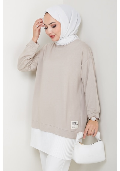 Bestenur Arma Detay Piliseli Oysho Tunik 1627 - Taş Taş