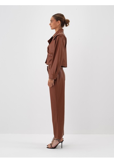 Xint Camel Deri Görünümlü Regular Fit Pantolon 201240
