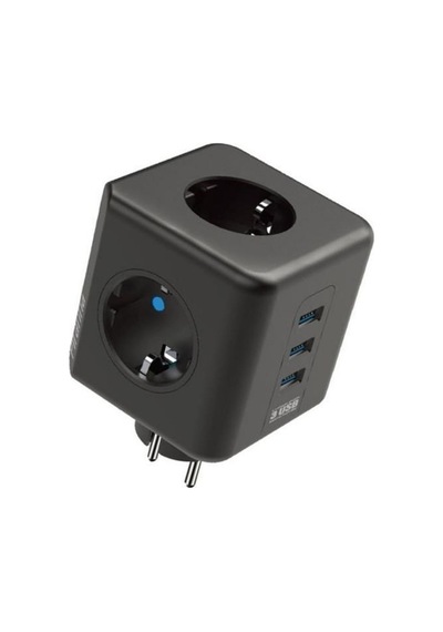 Plentiful Isıya Dayanıklı Termal Akım Korumalı Ve Çocuk Korumalı 3 Priz Girişli 3 Usb Girişli Küp Priz 0