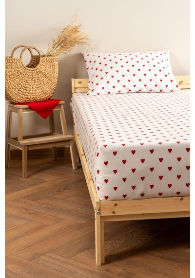 Soley Mix & Match Hearts %100 Pamuk Tek Kişilik Çarşaf Seti Gri