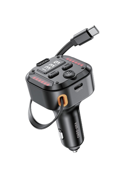Ven-dens Vd-fm011 Bluetooth 5.3 Araç Fm Transmitter Cihazı, 40,5 W Toplam Çıkış, 75 Cm Geri, Siyah