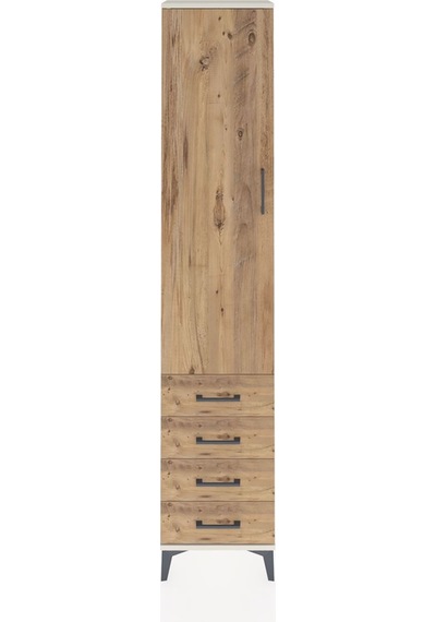 Arges Dolap 4 Raflı 4 Çekmeceli Tek Kapaklı 44x30x221 Aytaşı-çam Aytaşı