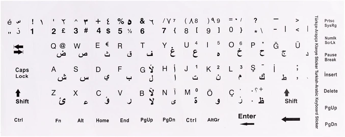 300168 Arapça Q Beyaz Klavye Stiker