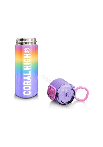 Coral High Kids Renk Geçişli Desenli Pipetli Ve Direkt İçim Çelik Termos 500 Ml 31863 Rose Gold