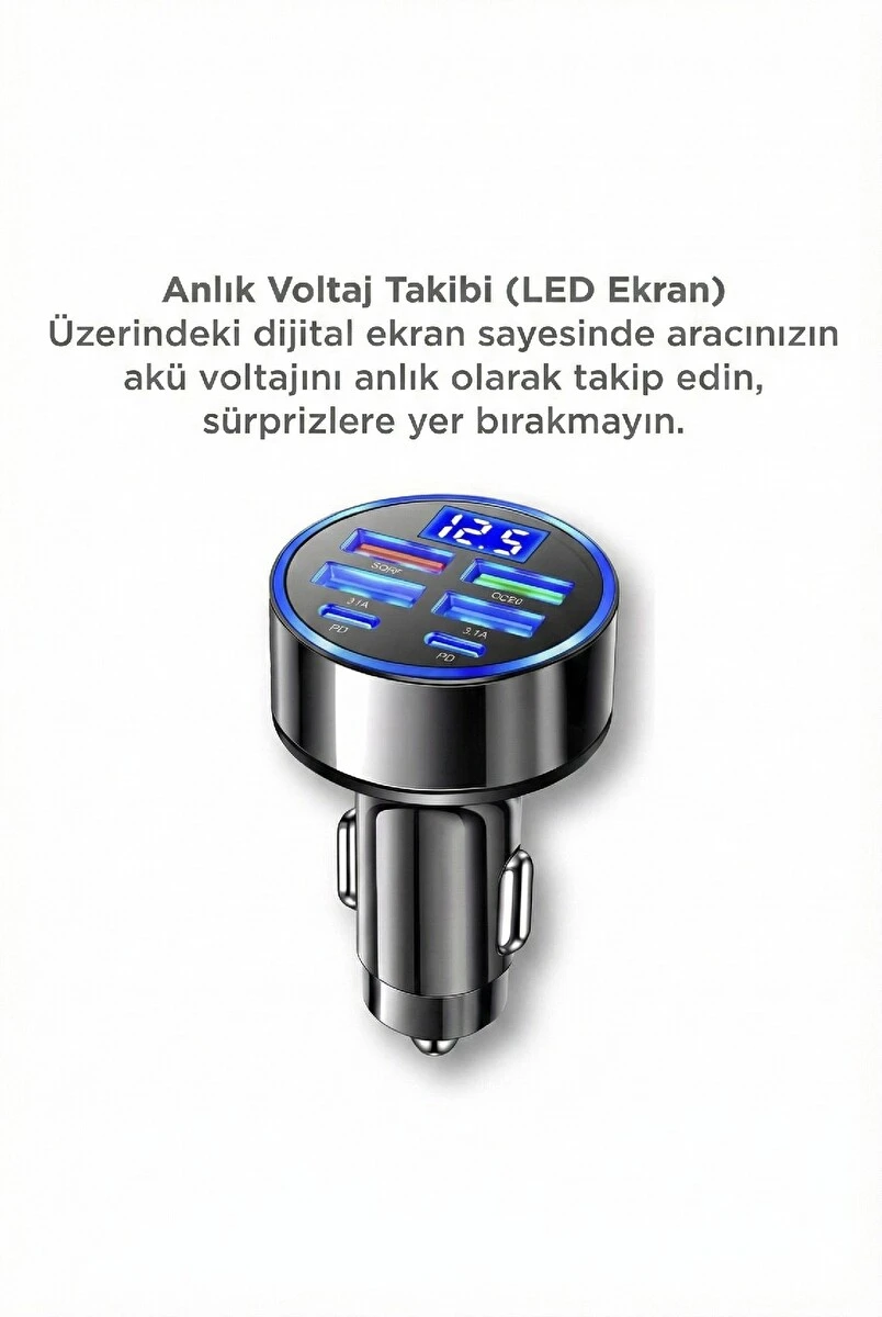 Abatech Hızlı Araç Şarj Cihazı Usb Type-c Destekli 66w G19 Siyah