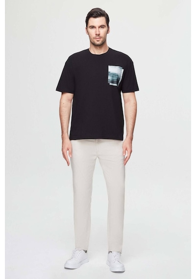 D's Damat Oversize Siyah Baskılı %100 Pamuk T-shirt 2EC14ORT05210 Siyah
