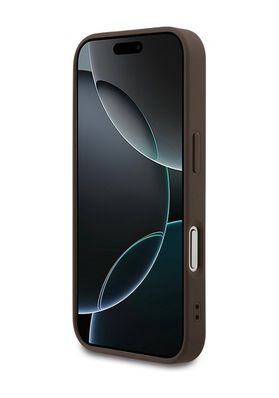 Apple iPhone Uyumlu 18 Pro Kılıf Guess  Lisanslı M-safe Şarj Özellikli Small 4g Classic Kapak Kahverengi