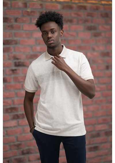 Advante Regular Fit Likralı Çizgili Polo Yaka T-shirt Kahverengi Advante Regular Fit Likralı Çizgili Polo Yaka T-shirt Kahverengi