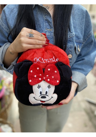 6Renk Minnie Mouse Peluş Sırt Çantası 22 Cm-2036 Altın