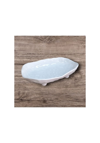 Melamin Kırılmaz Soft Lux Kayık Tabak 30x19x6 Cm - Beyaz Sunum Tabağı, Kahvaltı Tabağı, Restoran Beyaz