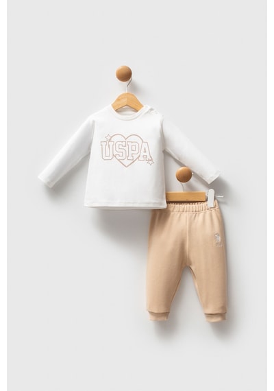 U.S. Polo Assn. U.s. Polo Assn Kız Bebek Krem Takım Usb2779-c-v1 Krem