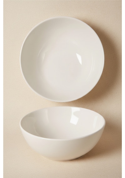 6'lı Truva Elips Salata Kasesi 22cm Krem Rinart