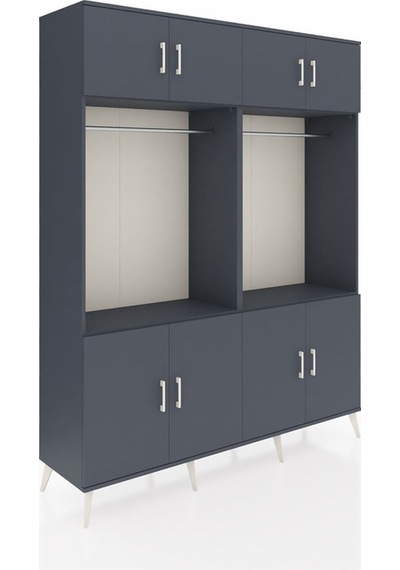 Hyperion Gardrop 10 Raflı 8 Kapaklı 2 Askılı 176x44x221 Antrasit-antrasit Antrasit Hyperion Gardrop 10 Raflı 8 Kapaklı 2 Askılı 176x44x221 Antrasit-antrasit Antrasit